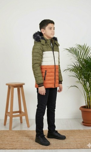 Winterjacke für Jungen mit Fellfutter 5147 - Orange