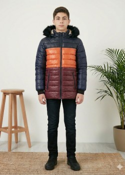 جاكيت ولادي شتوي مبطن فرو 5147 - اسود