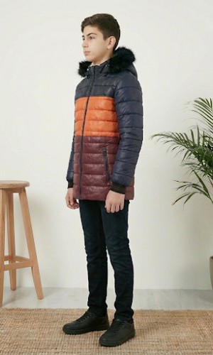 Boys' Winter Puffer Jacket Fur-Lined 5147 - black