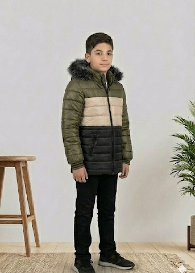 5147 جاكيت ولادي - Dunkelgrün