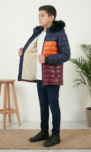 Winterjacke für Jungen mit Fellfutter 5147 - Hellblau