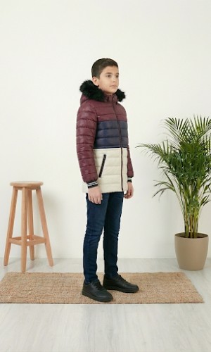 Winterjacke für Jungen mit Fellfutter 5147 - Weiß
