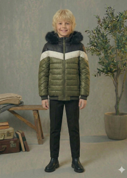 5148 جاكيت صبياني  - زيتي