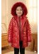 Glossy Girls' Winter Jacket with Full Fur Lining 5150  - red