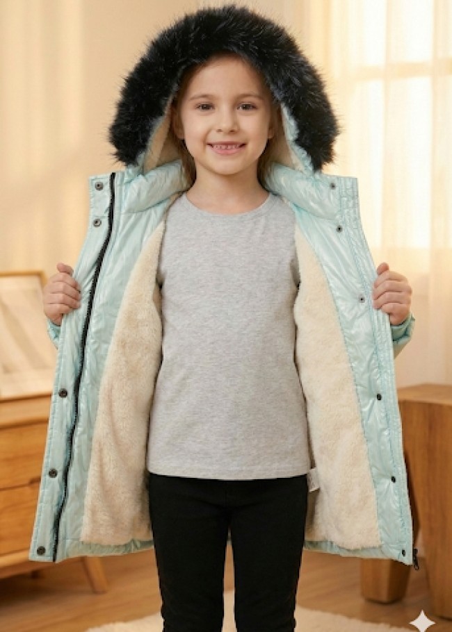 5150 جاكيت نفخ طويل  - mint green