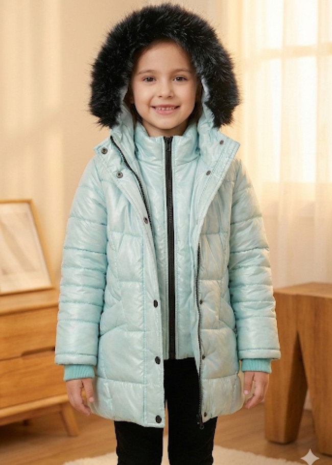 5150 جاكيت نفخ طويل  - mint green