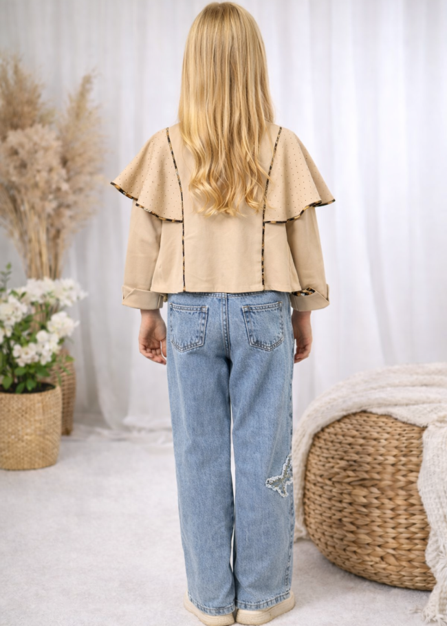 3506 طقم بناتي3قطع مع بنطرون - سكري