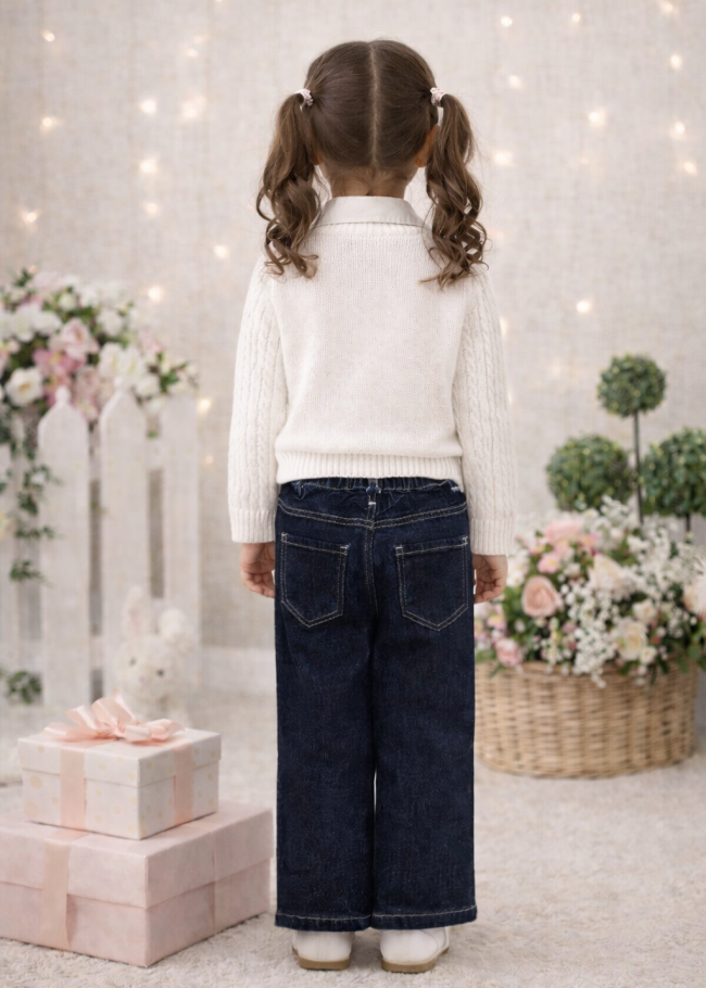 3510 طقم تريكو بناتي تاج الماز - ابيض