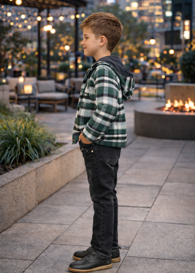 3512 طقم صبياني جوخ كارو - زيتي