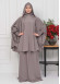 Muslim Hijab Dresses For Women -Standard Size Hooded Veiled Sheet 824 - light brown