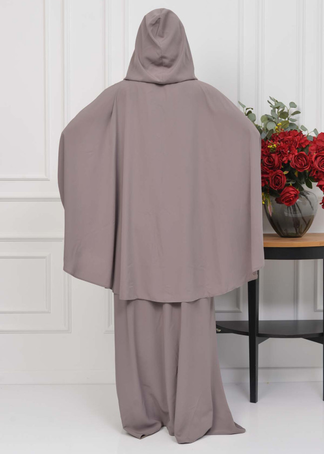 Muslim Hijab Dresses For Women -Standard Size Hooded Veiled Sheet 824 - light brown