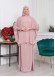 Muslim Hijab Dresses For Women -Standard Size Hooded Veiled Sheet 824 - pink