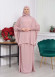 Muslim Hijab Dresses For Women -Standard Size Hooded Veiled Sheet 824 Pembe