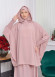 Muslim Hijab Dresses For Women -Standard Size Hooded Veiled Sheet 824 Pembe
