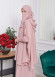 Muslim Hijab Dresses For Women -Standard Size Hooded Veiled Sheet 824 Pembe