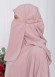 Muslim Hijab Dresses For Women -Standard Size Hooded Veiled Sheet 824 Pembe
