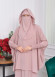 Muslim Hijab Dresses For Women -Standard Size Hooded Veiled Sheet 824 Pembe