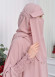 Muslim Hijab Dresses For Women -Standard Size Hooded Veiled Sheet 824 Pembe