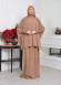 Muslim Hijab Dresses For Women -Standard Size Hooded Veiled Sheet 824 tahini