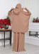 Muslim Hijab Dresses For Women -Standard Size Hooded Veiled Sheet 824 tahini