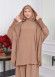 Muslim Hijab Dresses For Women -Standard Size Hooded Veiled Sheet 824 tahini