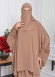 Muslim Hijab Dresses For Women -Standard Size Hooded Veiled Sheet 824 tahini