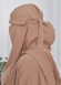 Muslim Hijab Dresses For Women -Standard Size Hooded Veiled Sheet 824 tahini