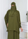 Muslim Hijab Dresses For Women -Standard Size Hooded Veiled Sheet 824 Yeşil