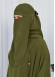 Muslim Hijab Dresses For Women -Standard Size Hooded Veiled Sheet 824 Yeşil