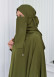 Muslim Hijab Dresses For Women -Standard Size Hooded Veiled Sheet 824 Yeşil