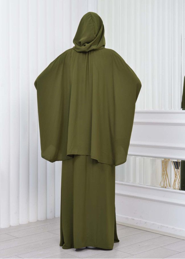 Muslim Hijab Dresses For Women -Standard Size Hooded Veiled Sheet 824 Yeşil