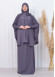 Muslim Hijab Dresses For Women -Standard Size Hooded Veiled Sheet 824 Antrasit
