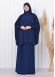 Muslim Hijab Dresses For Women -Standard Size Hooded Veiled Sheet 824 - deep blue