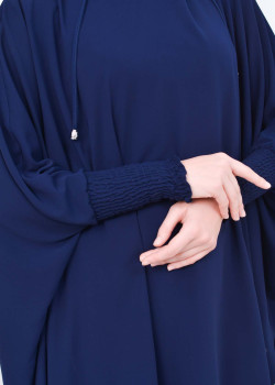 سدال شرعي طويل مع كبشون 3 قطع (شرشف,جلباب شرعي ) 824 - كحلي