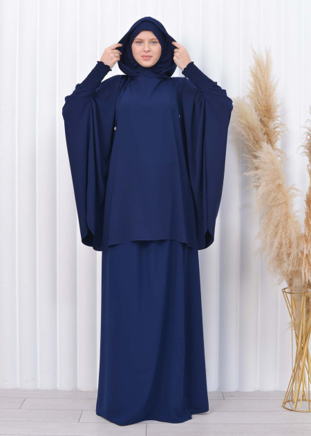 Muslim Hijab Dresses For Women -Standard Size Hooded Veiled Sheet 824 - tan  - HIJAB CLOTHING - Moda Mix | Moda Mix
