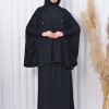 سدال شرعي طويل مع كبشون 3 قطع (شرشف,جلباب شرعي ) 824 Siyah