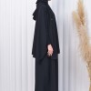 سدال شرعي طويل مع كبشون 3 قطع (شرشف,جلباب شرعي ) 824 Siyah