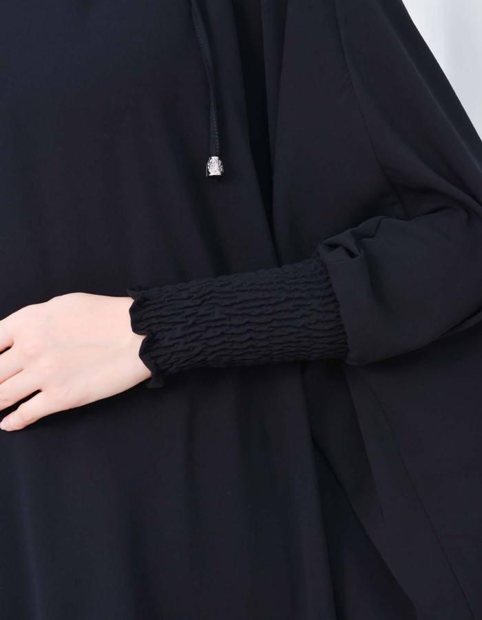 سدال شرعي طويل مع كبشون 3 قطع (شرشف,جلباب شرعي ) 824 Siyah