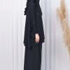 سدال شرعي طويل مع كبشون 3 قطع (شرشف,جلباب شرعي ) 824 Siyah