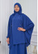 Muslim Hijab Dresses For Women -Standard Size Hooded Veiled Sheet 824 deniz mavisi