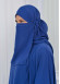 Muslim Hijab Dresses For Women -Standard Size Hooded Veiled Sheet 824 deniz mavisi
