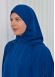 Muslim Hijab Dresses For Women -Standard Size Hooded Veiled Sheet 824 deniz mavisi