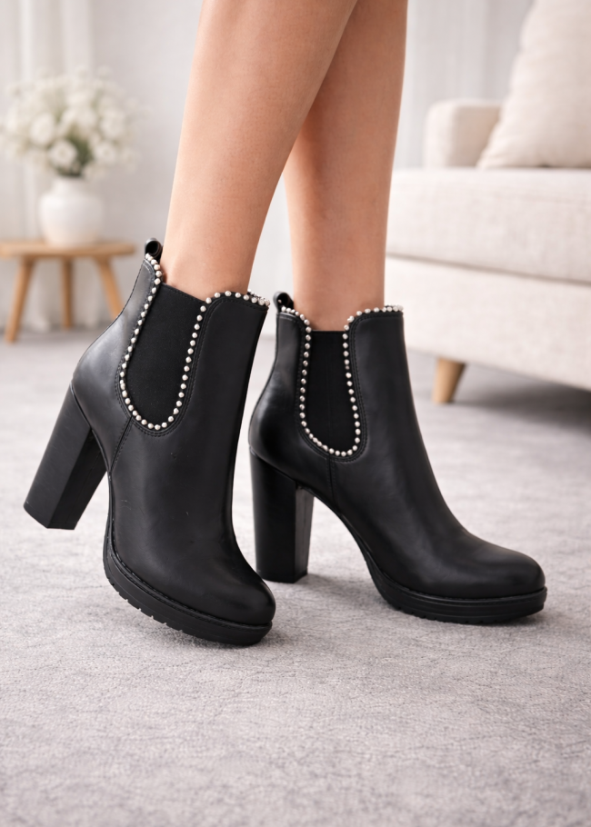 6300 حذاء نسائي جلد - اسود