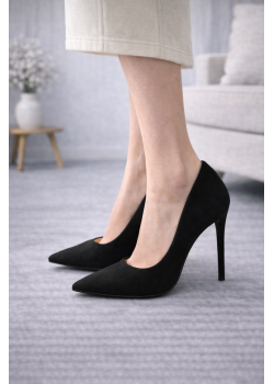 حذاء كعب عالي شامواه كلاسيكي 6302 - اسود