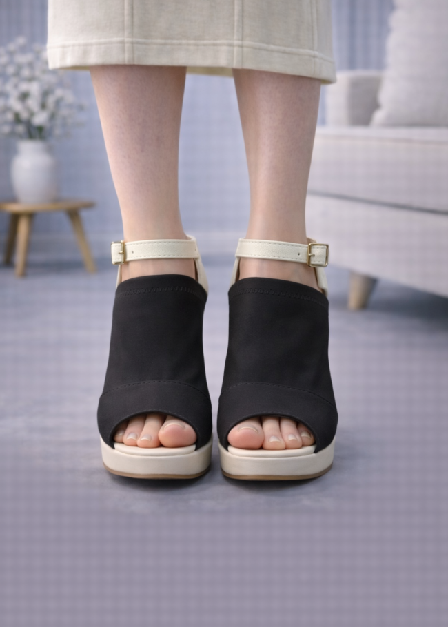 6305 حذاء نسائي عالي - اسود