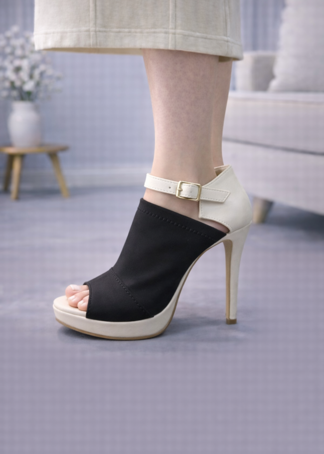 6305 حذاء نسائي عالي - اسود