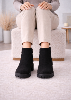 بوط كاحل شامواه بنعل سميك 6307 - اسود