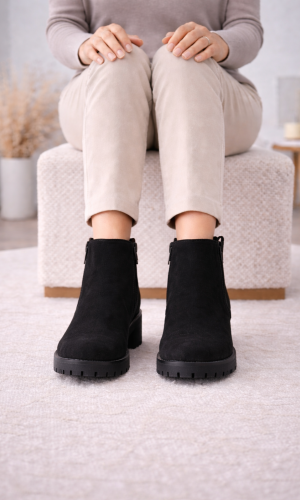 بوط كاحل شامواه بيج بنعل سميك 6307 - اسود