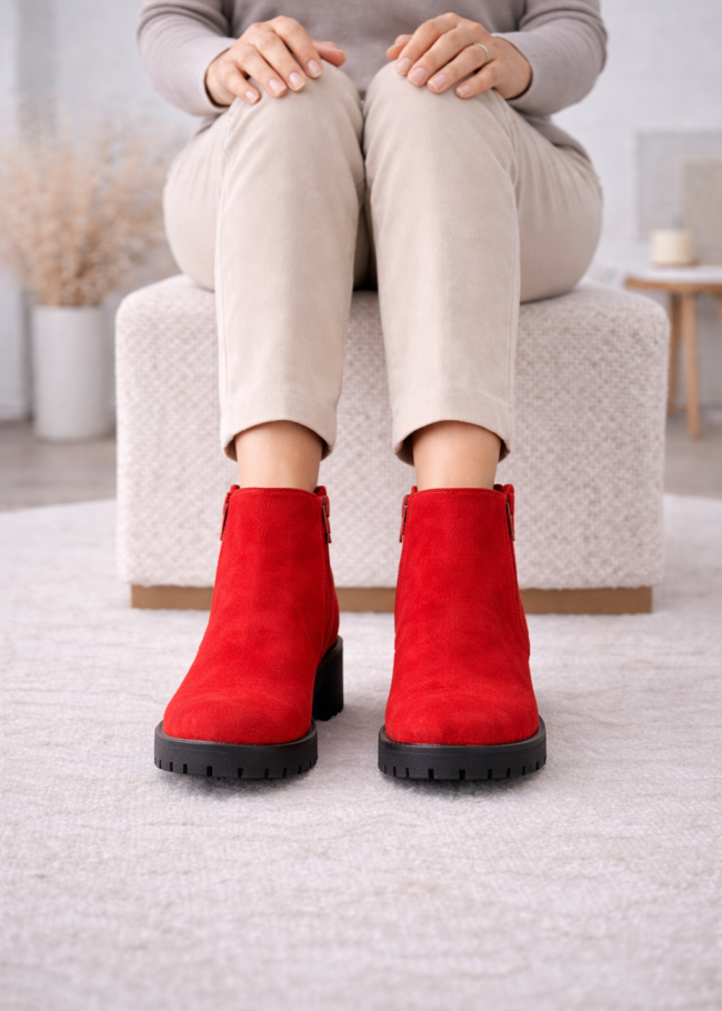 6307 حذاء نسائي شاموا - احمر