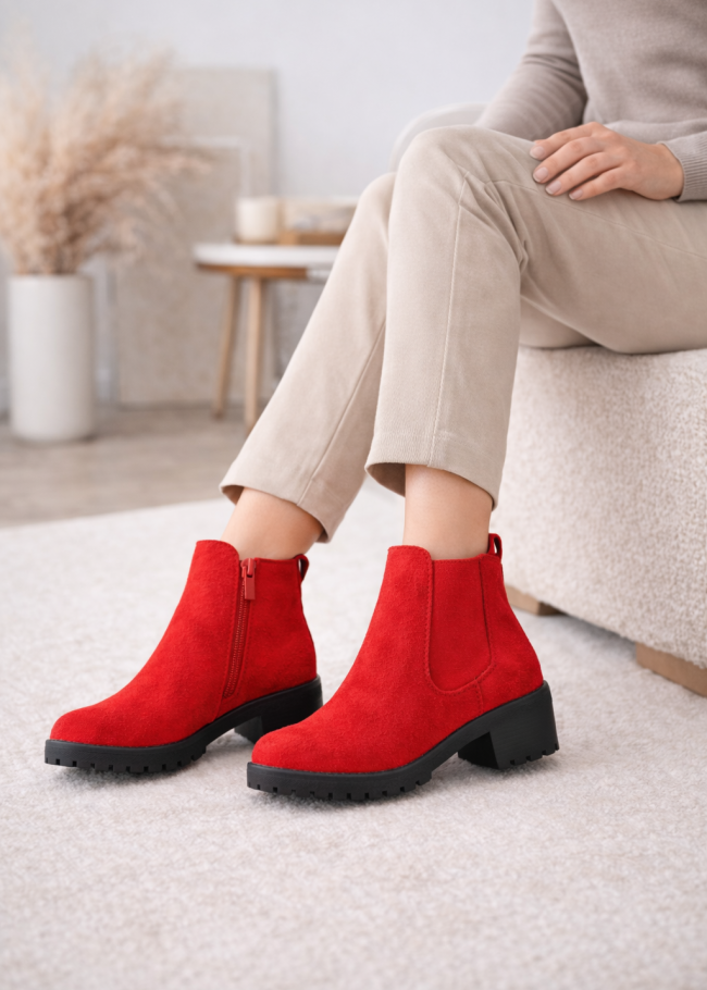 6307 حذاء نسائي شاموا - احمر